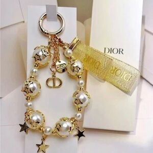 Dior New Novelty Pearls Star Charm Good Luck Keychain with Box VIP GWP